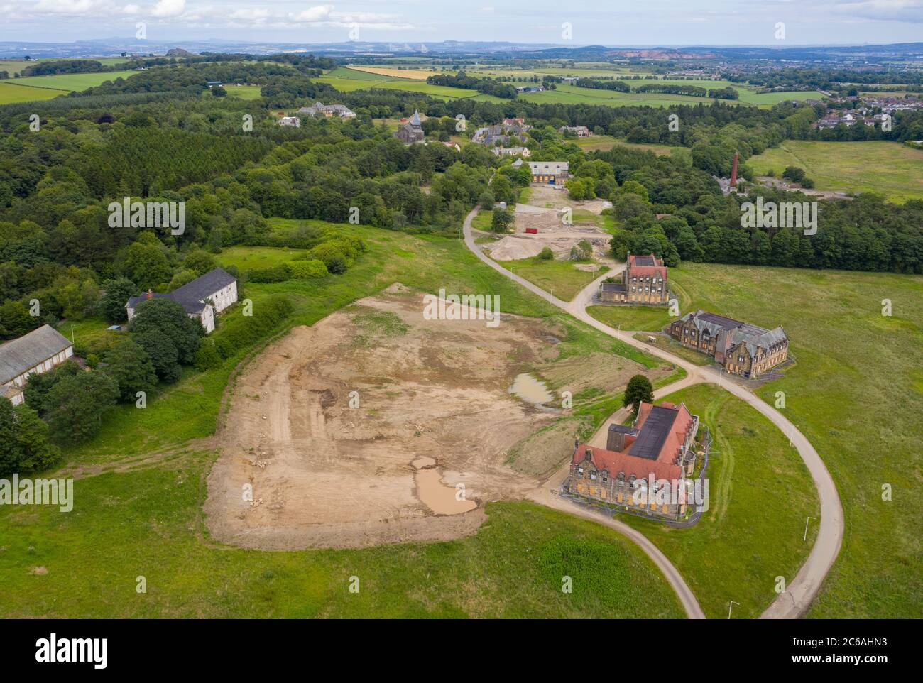 Aerial view of Bangour Village, former Psychiatric Hospital, West