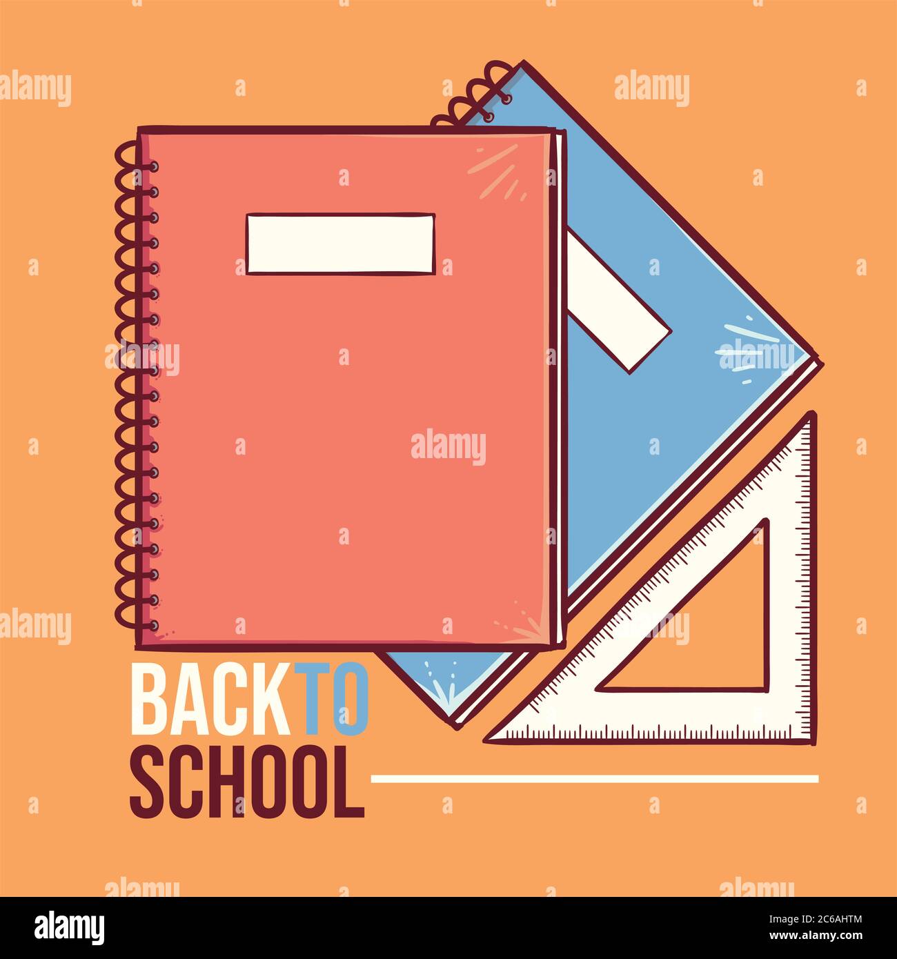 back to school illustration / logo Stock Vector