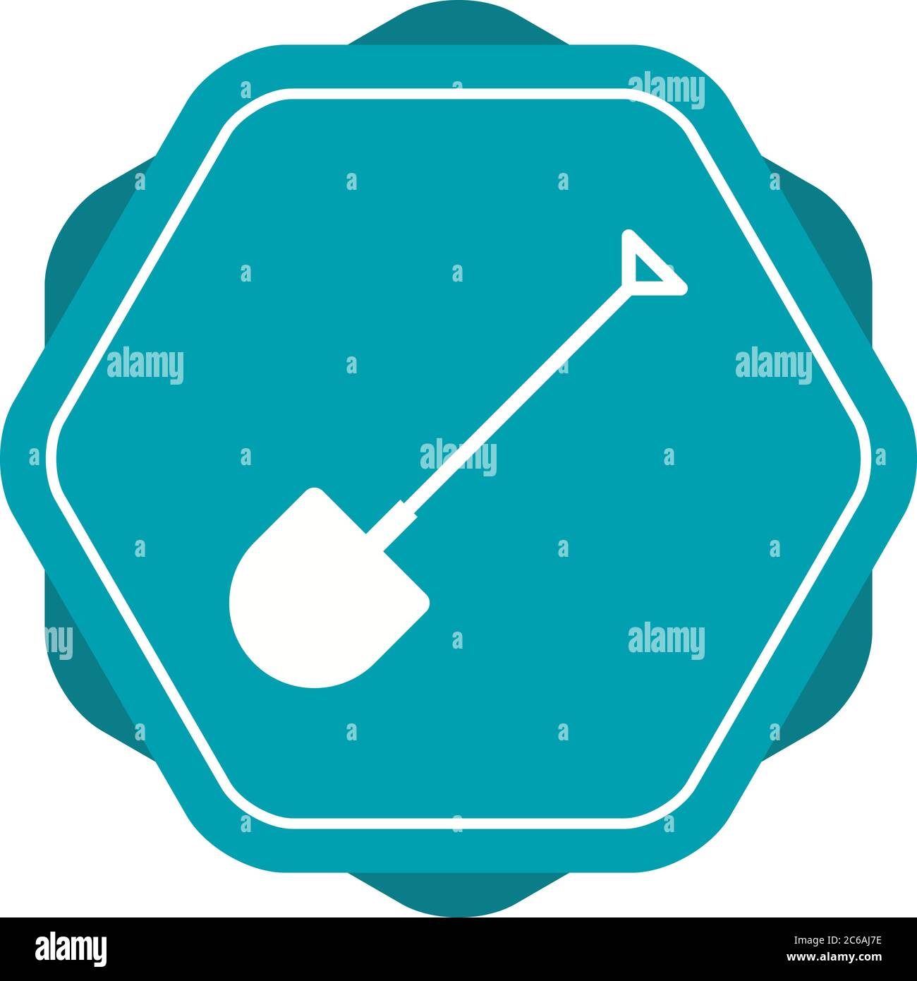 Unique Shovel Vector Glyph Icon Stock Vector