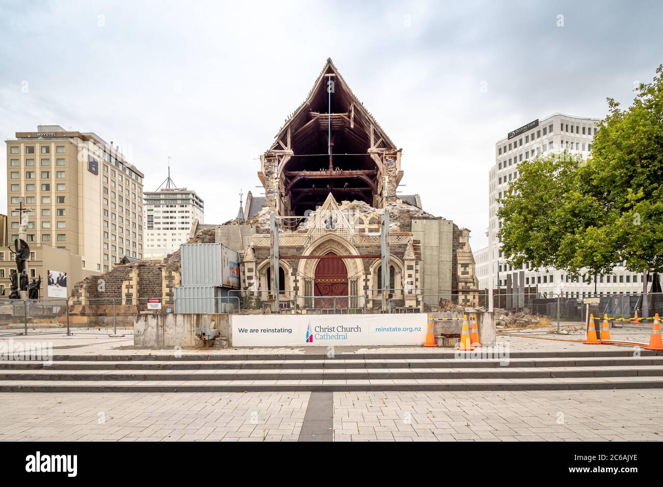 2011 earthquake damage christchurch cathedral hi-res stock photography