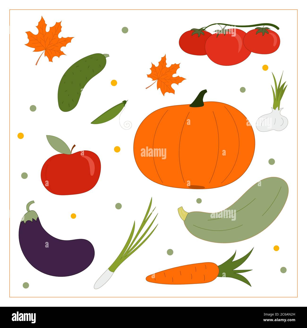 Vector set of vegetables for the harvest festival Stock Vector Image ...