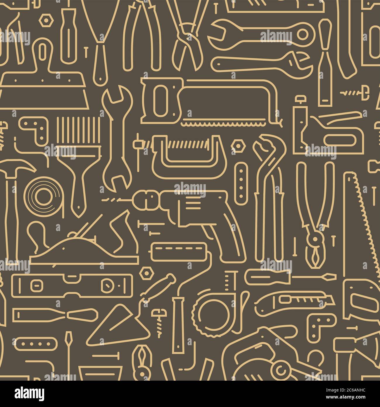 Tools seamless background. Construction, repair pattern vector