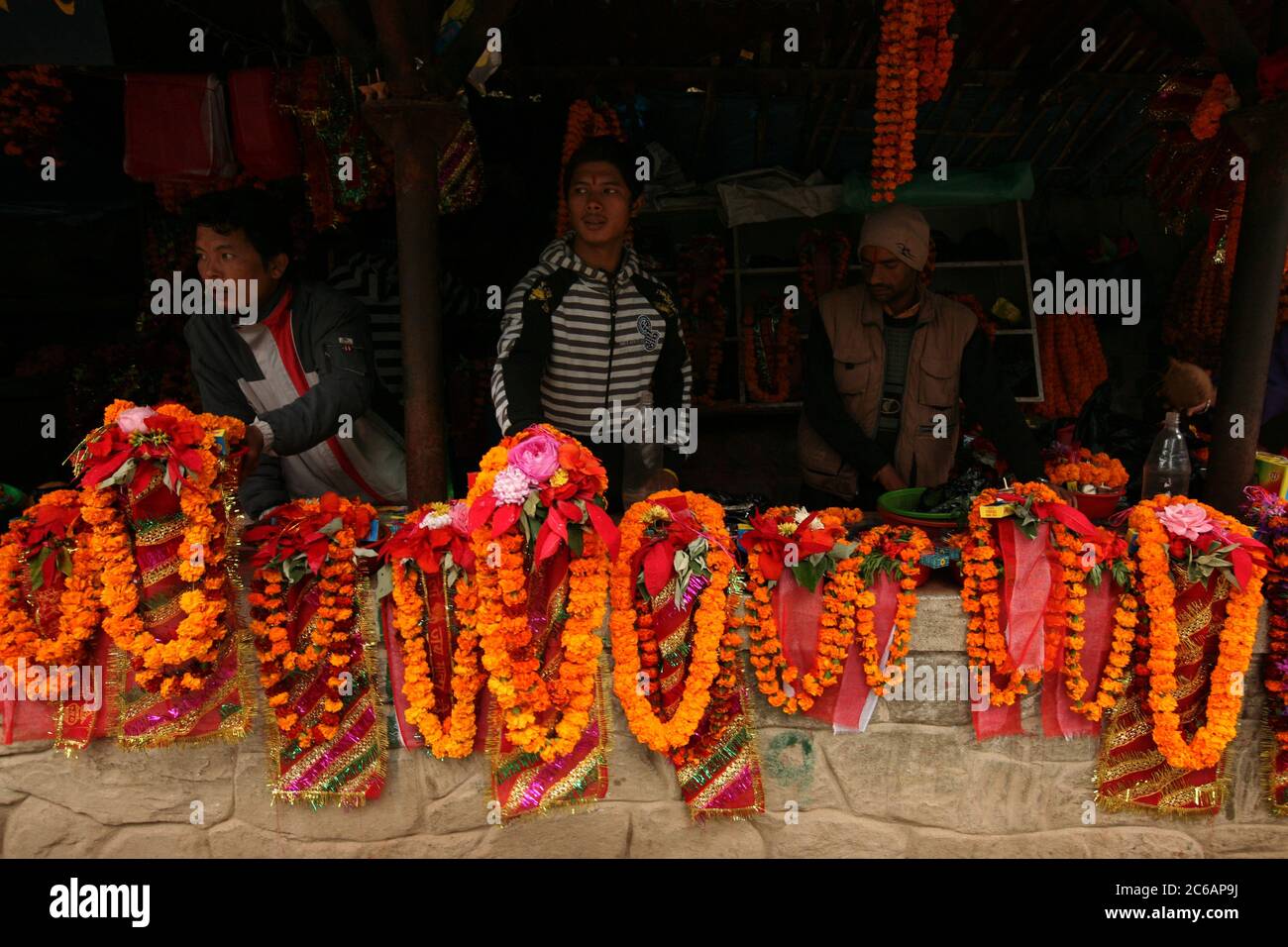 Kathmandu nepal nepali vendor flowers hires stock photography and