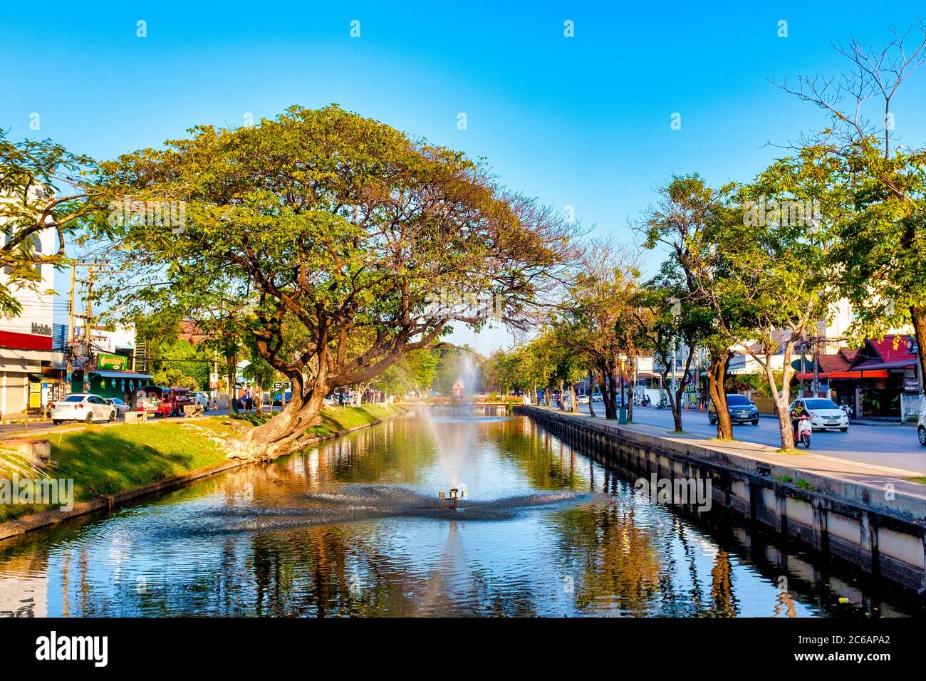 The Old City Moat in Chiang Mai, Thailand Stock Photo