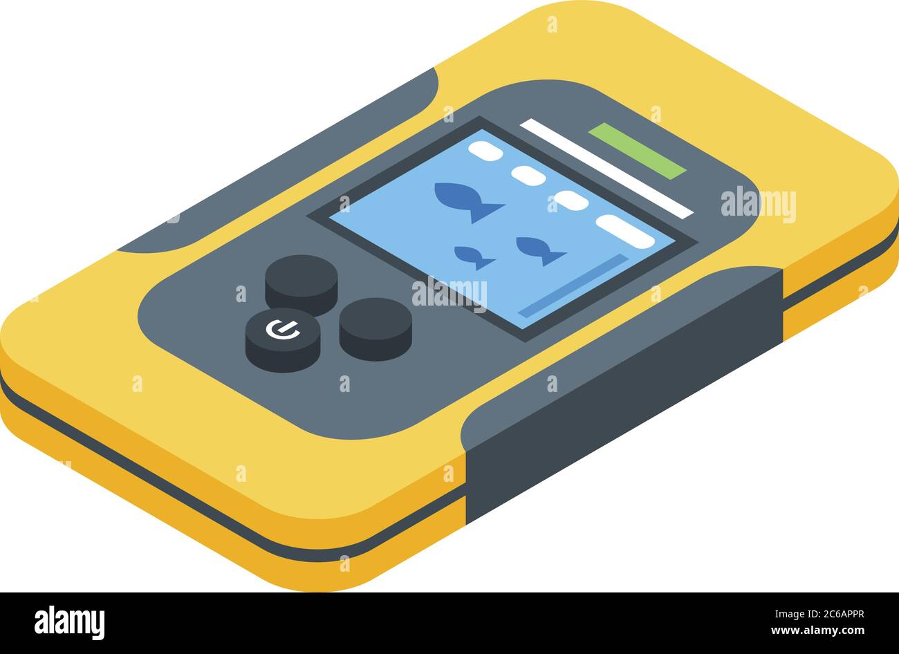 Catch fish echo sounder icon, isometric style Stock Vector