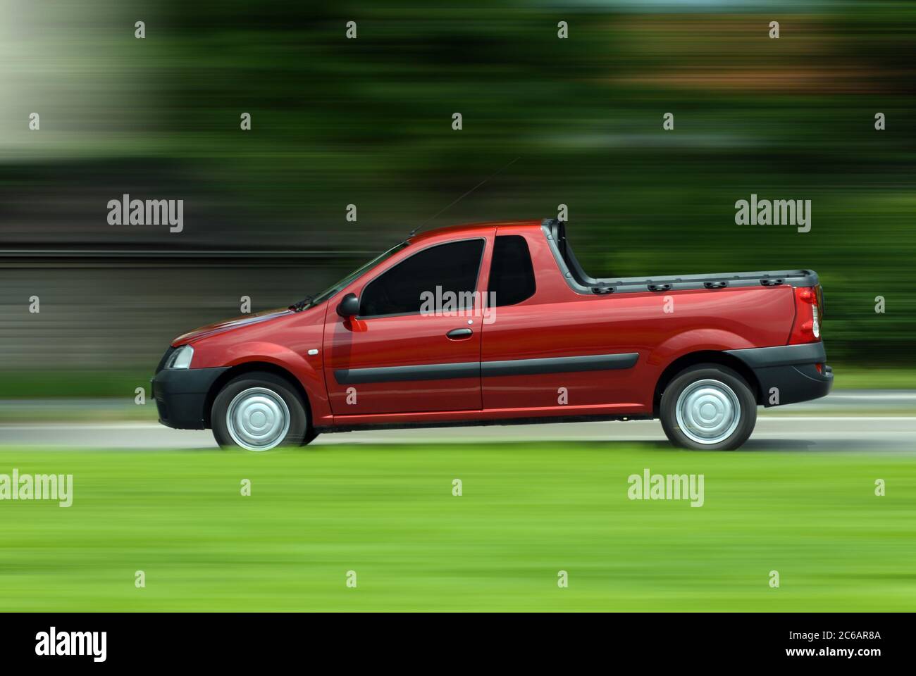 moving pick-up Stock Photo