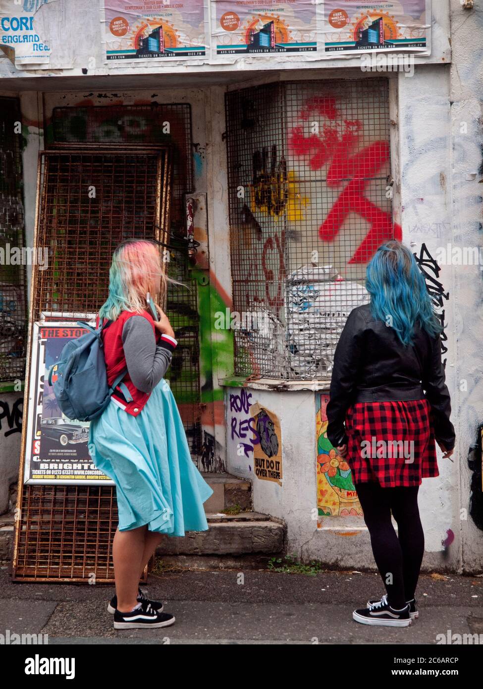Brightly coloured hair in Brighton Stock Photo Alamy