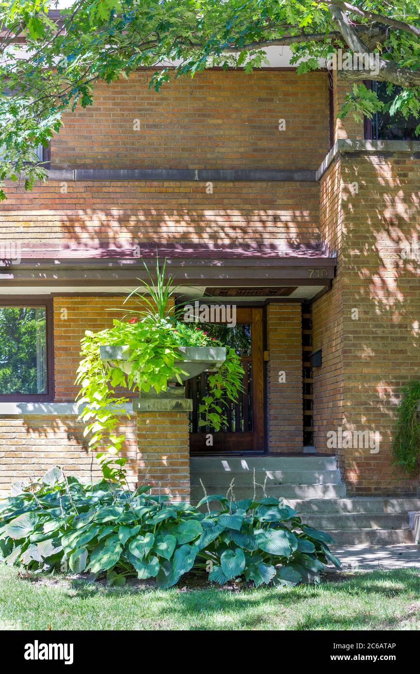 Harry S. Adams house by Frank Lloyd Wright, Oak Park, Chicago, Illinois, USA Stock Photo