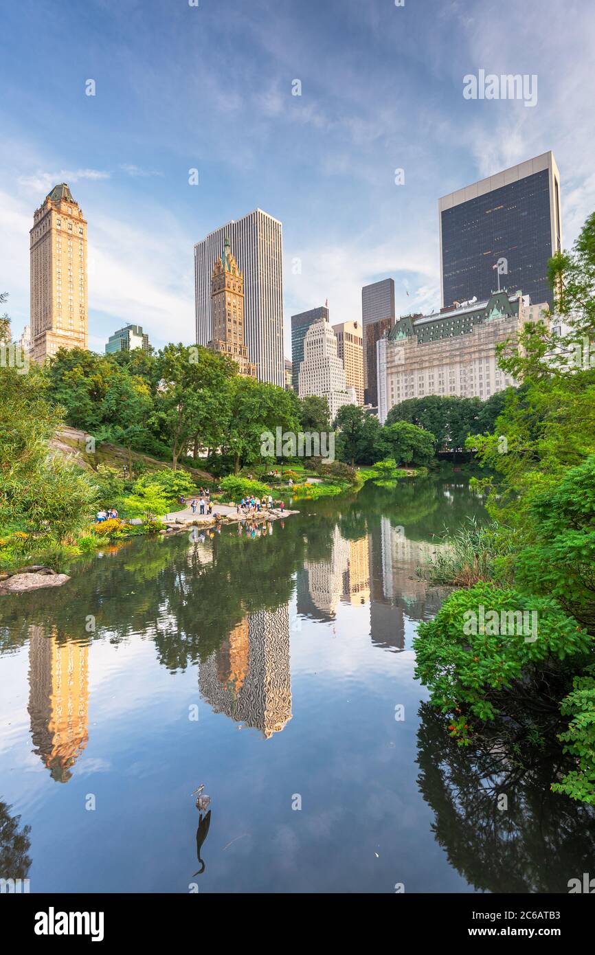 New York, New York, USA Central Park South skyline from Central Park Stock Photo
