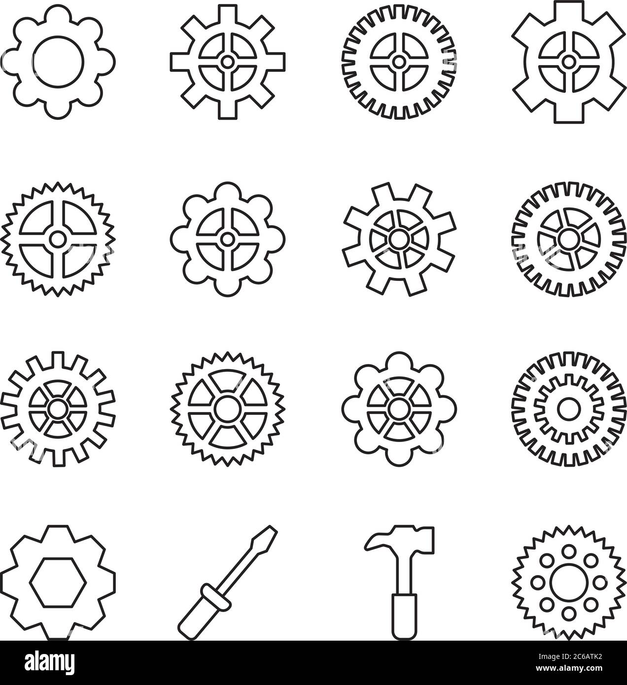 bundle of gears machine set icons vector illustration design Stock ...