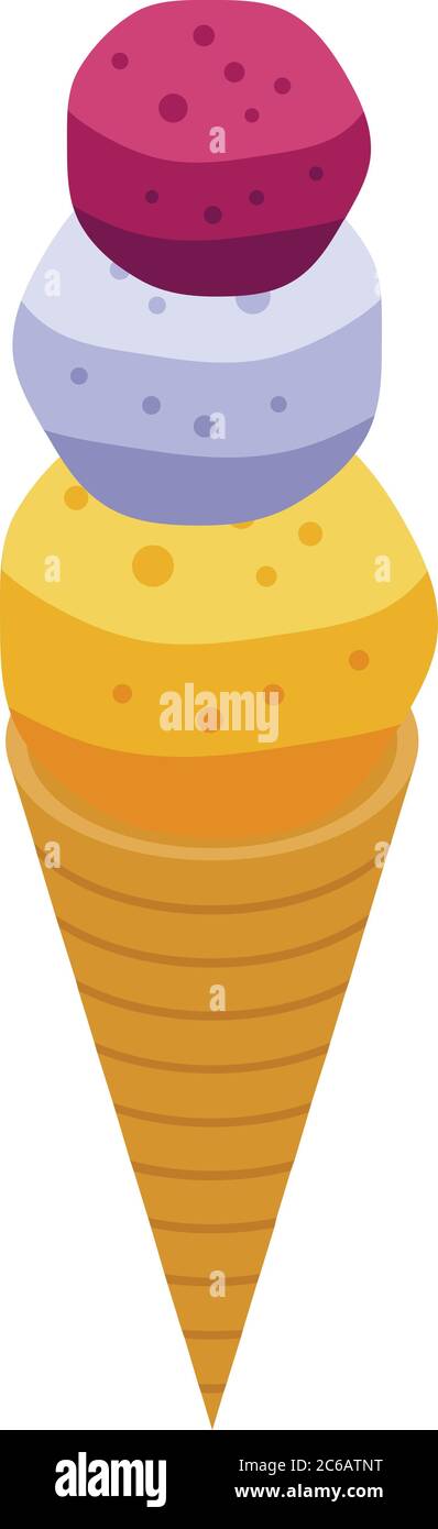 Ball ice cream icon, isometric style Stock Vector