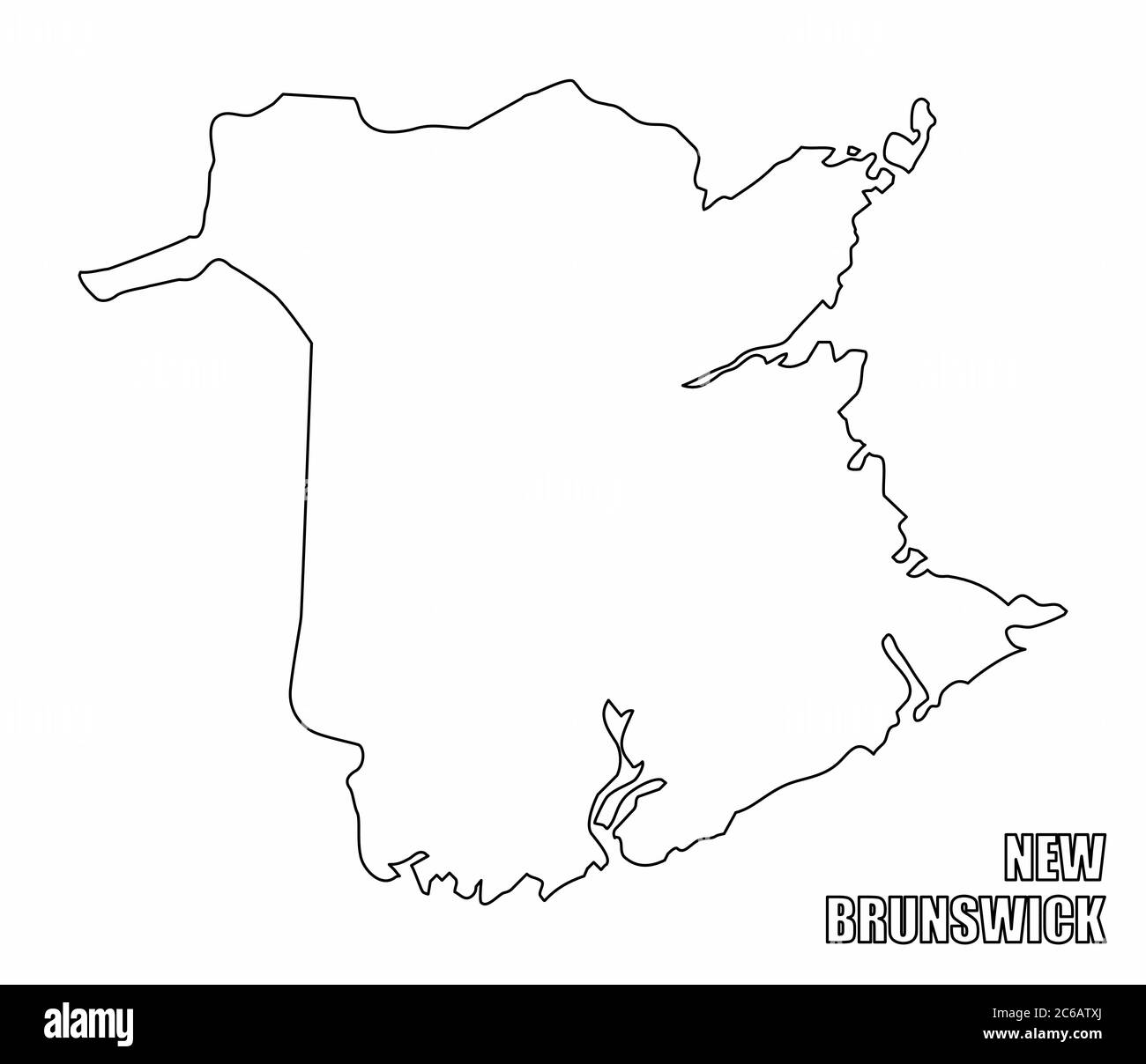 New Brunswick province outline map Stock Vector