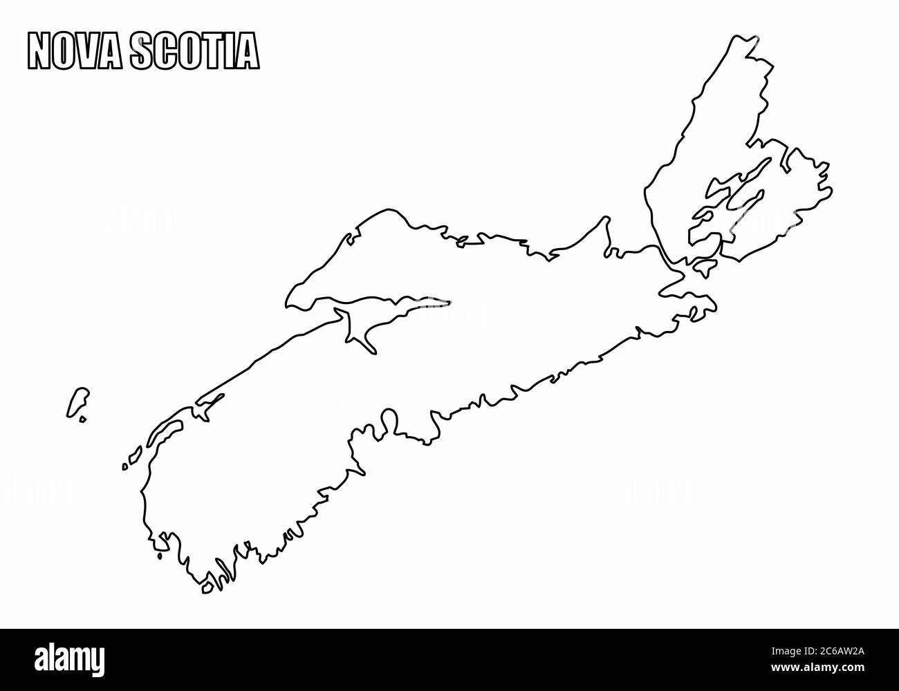 Nova Scotia Province Map Nova Scotia Province Outline Map Stock Vector Image & Art - Alamy