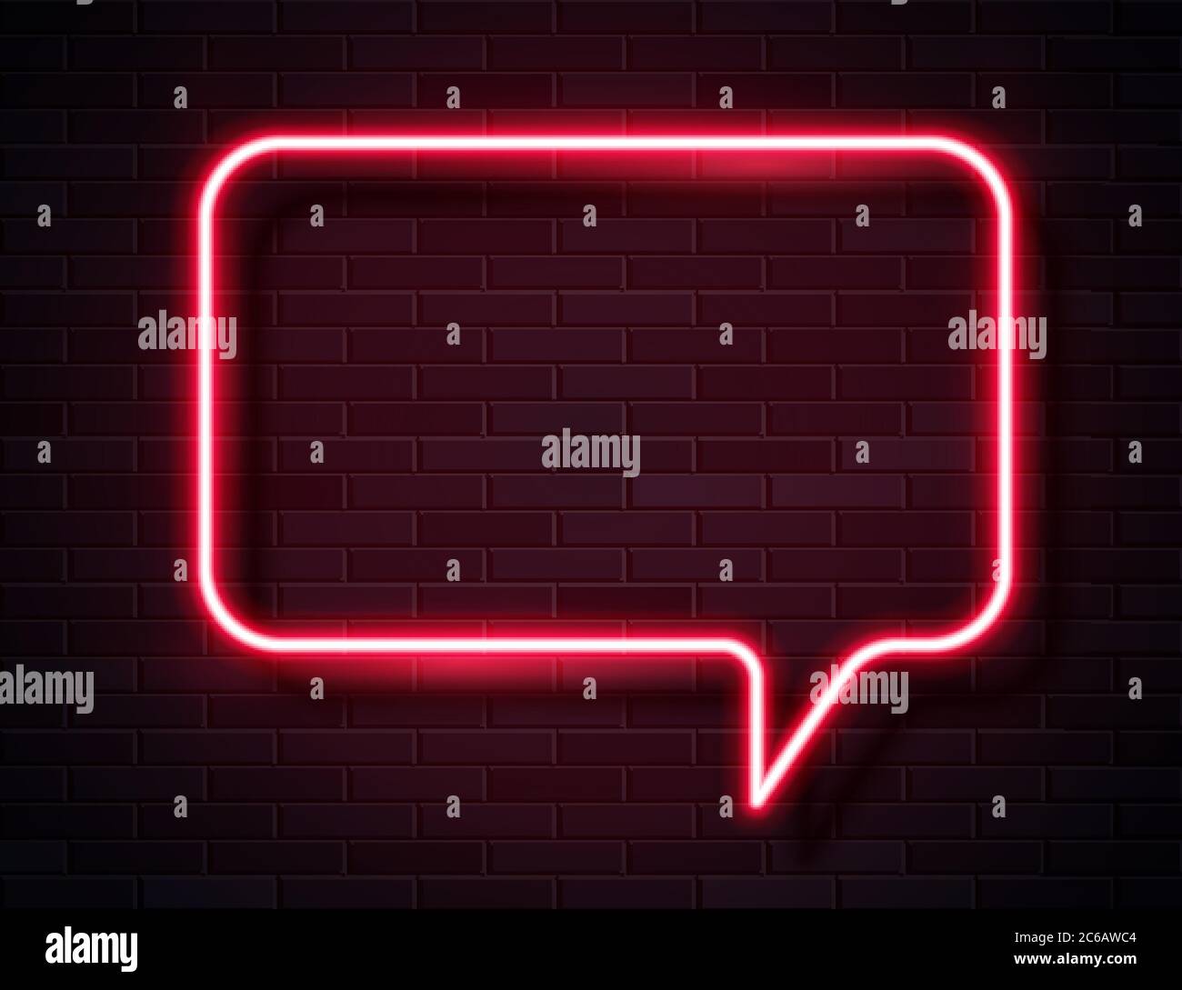 Vector Neon Red Glowing Speech Bubble Sign Stock Vector Image & Art Alamy