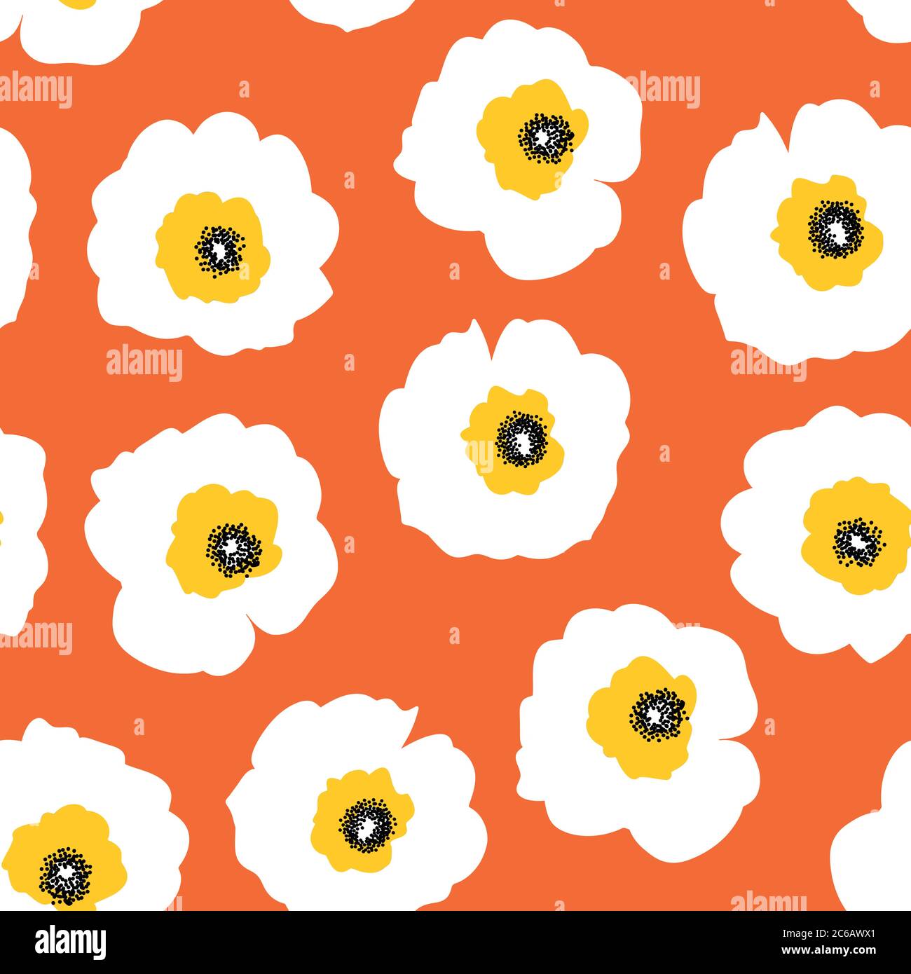 Orange Seamless Pattern With Floral Background Wallpaper 3 Download