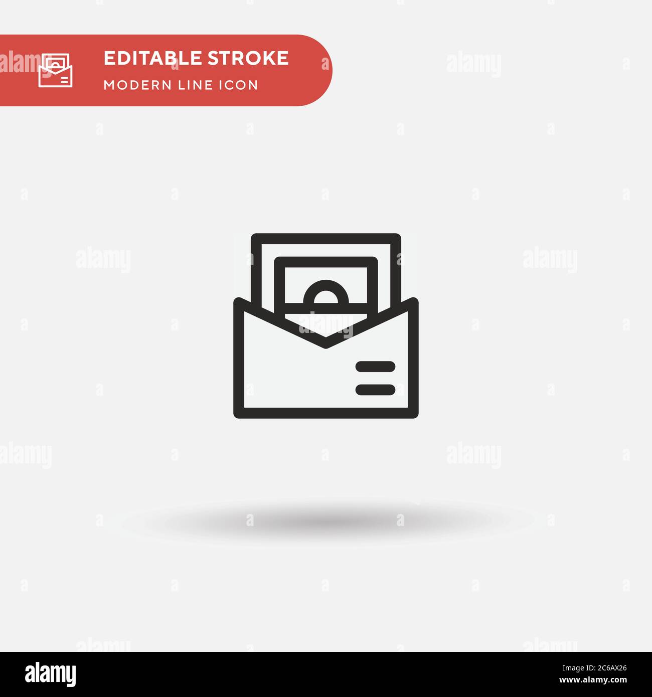 Envelope Simple vector icon. Illustration symbol design template for ...