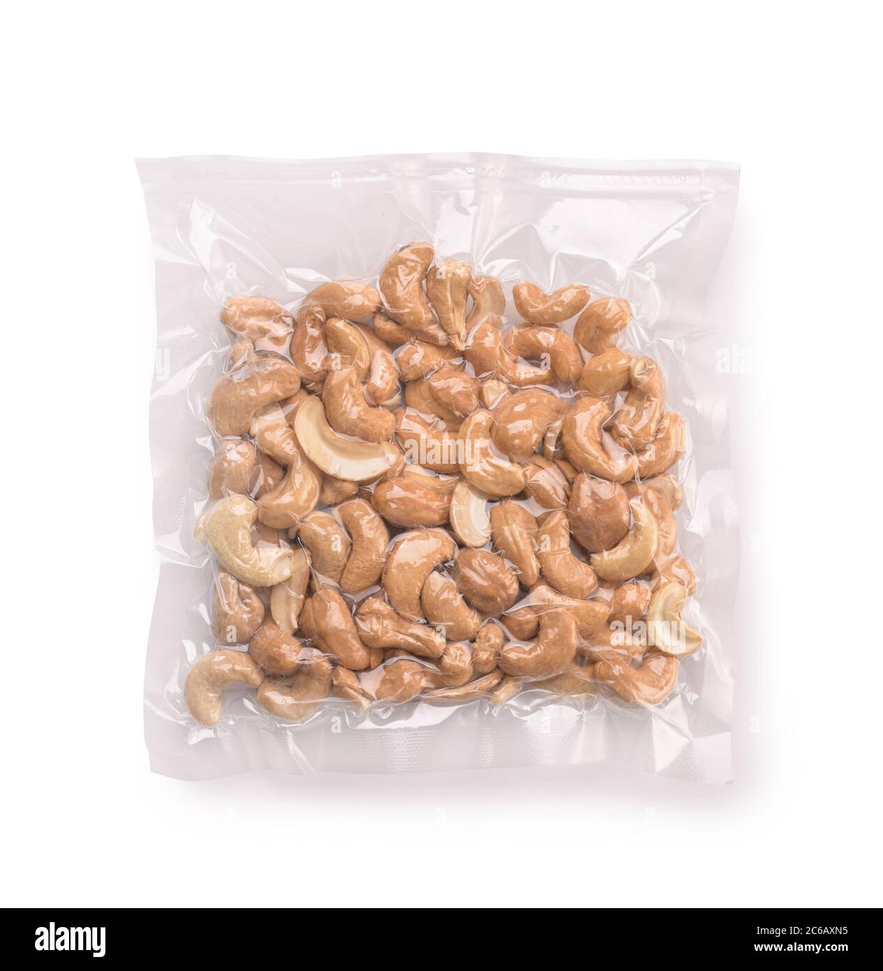 Vacuum plastic bag of cashew nuts isolated on white Stock Photo Alamy