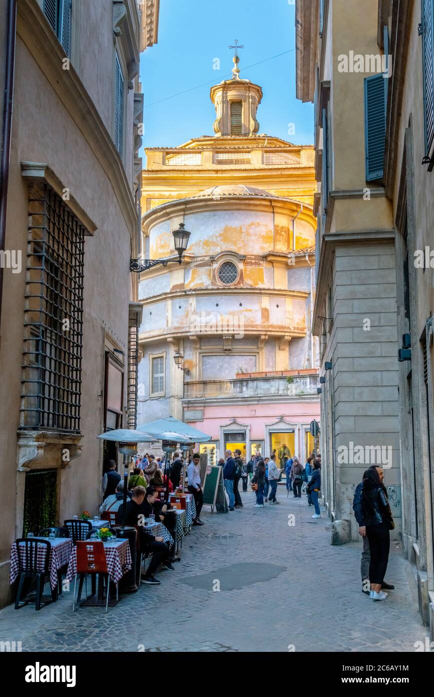 Italy, Lazio, Rome, Pigna, Via della Maddalena, Santa Maria della Concezione in Campo Marzio Stock Photo