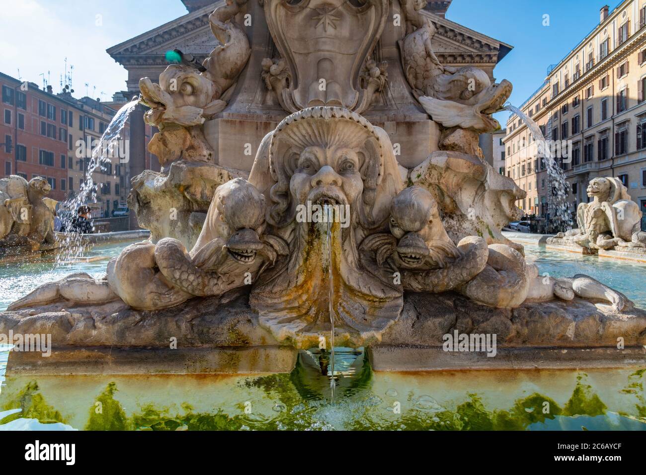 Italy, Lazio, Rome, Pigna, Piazza della Rotunda, Fontana del Pantheon Stock Photo