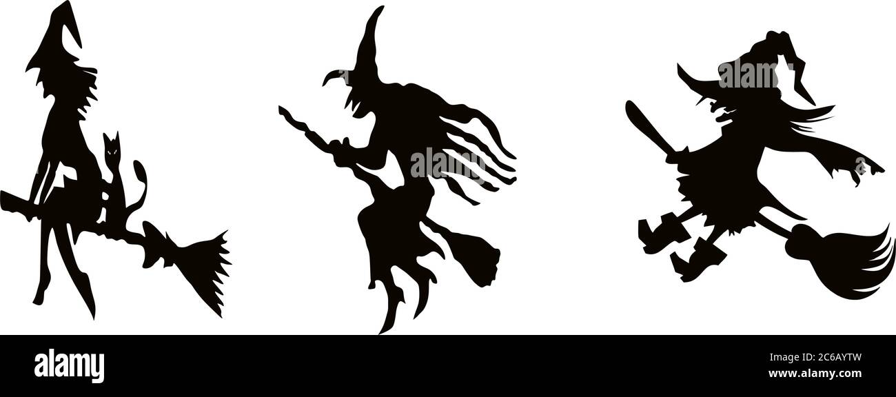 Halloween witch on white background. Vector Stock Vector