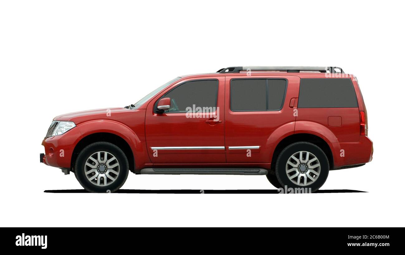 red large SUV side view Stock Photo - Alamy