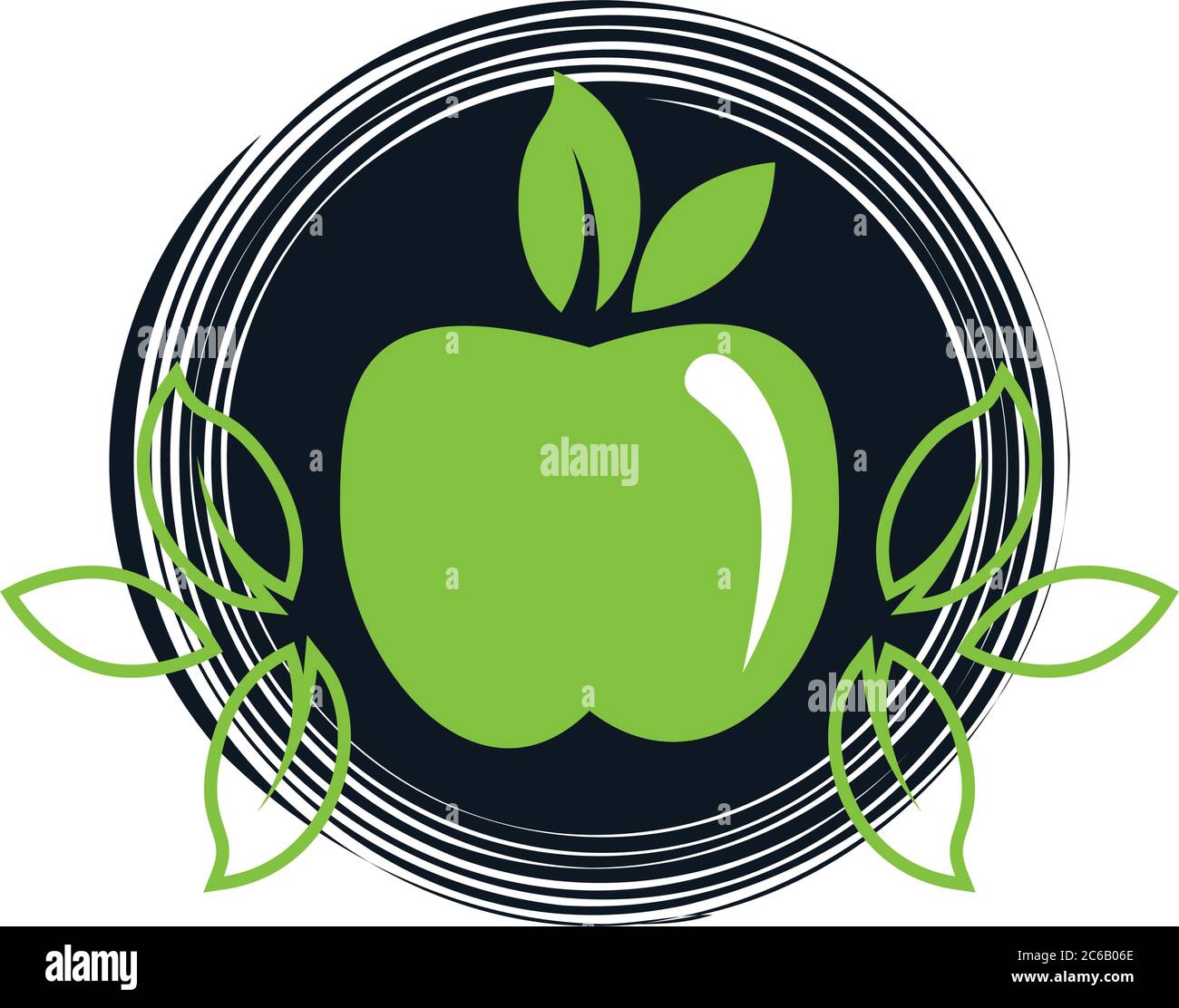 apple fresh fruit with leafs organic product vector illustration design ...