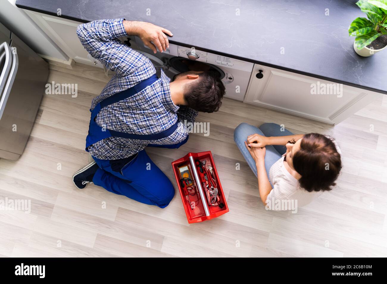 Washing Machine Appliance Problem Repair By Technician Stock Photo - Alamy
