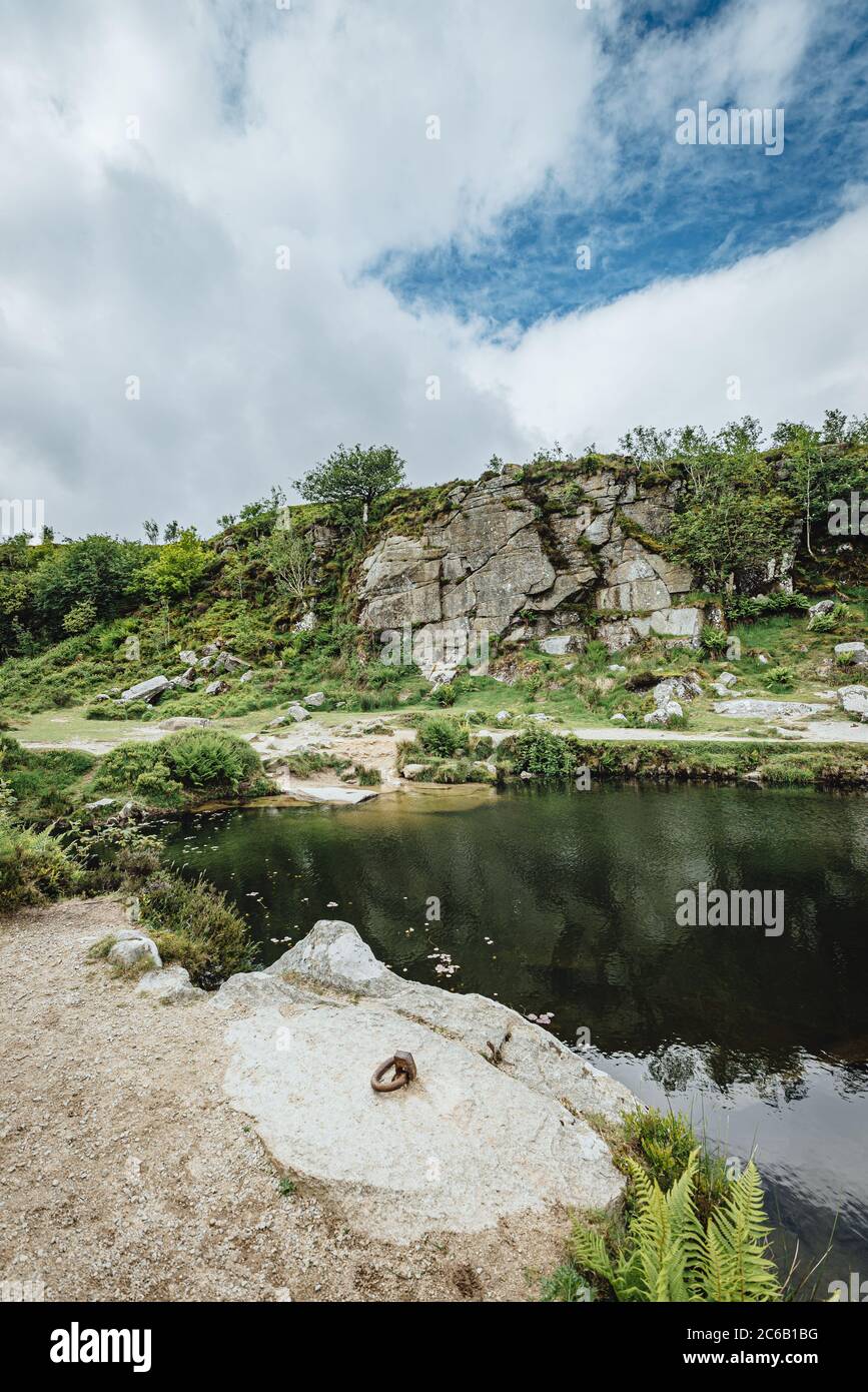 Haytor granite quarry, Haytor Down, Dartmoor, Devon, England, UK Stock
