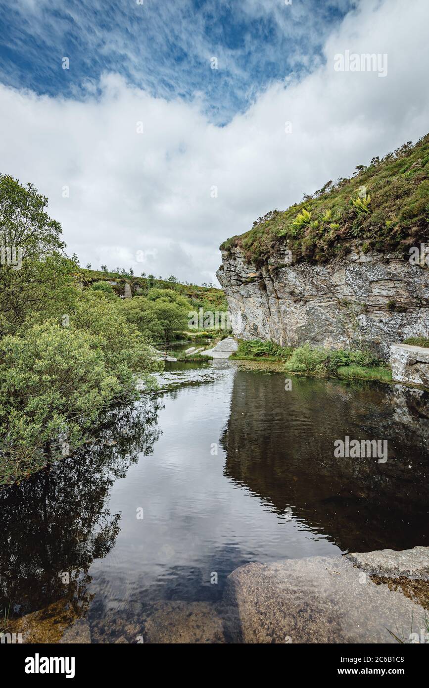 Haytor granite quarry, Haytor Down, Dartmoor, Devon, England, UK Stock