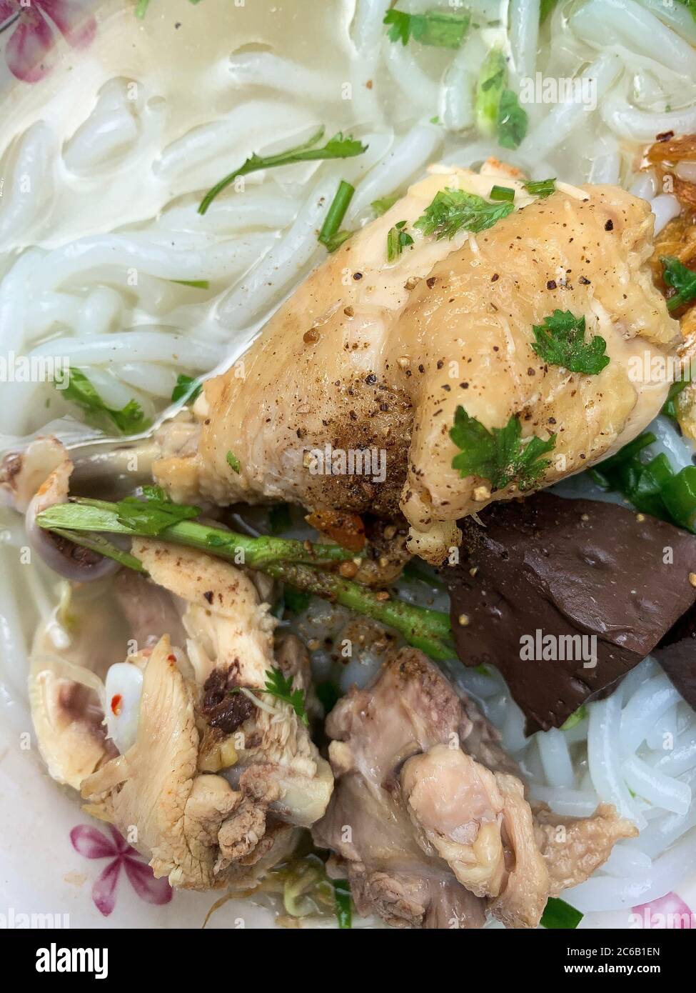 A traditional Vietnamese street food (name is Banh Canh), noodle soup