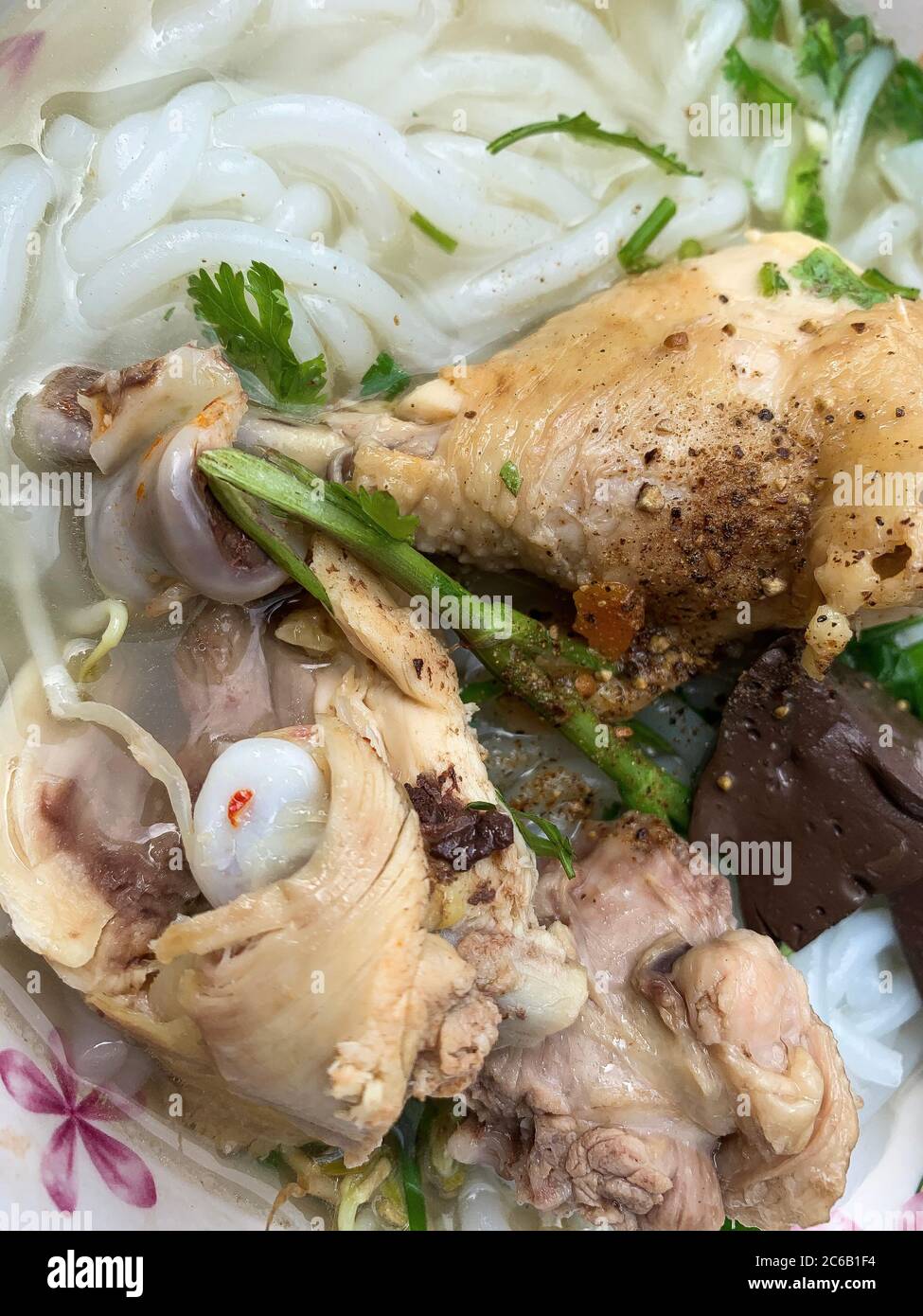 A traditional Vietnamese street food (name is Banh Canh), noodle soup