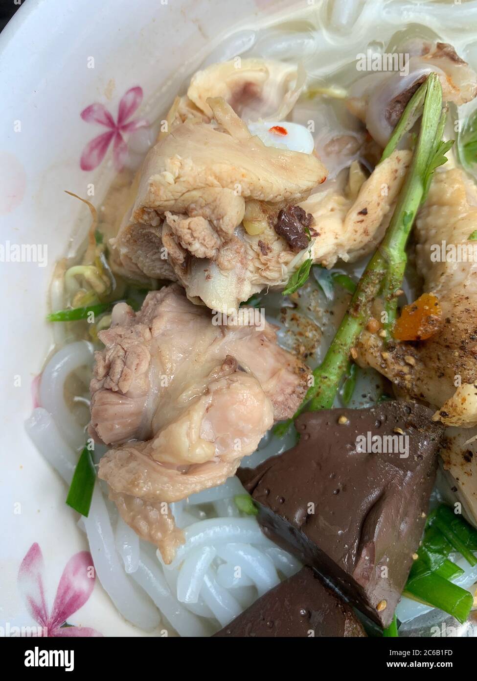 A traditional Vietnamese street food (name is Banh Canh), noodle soup