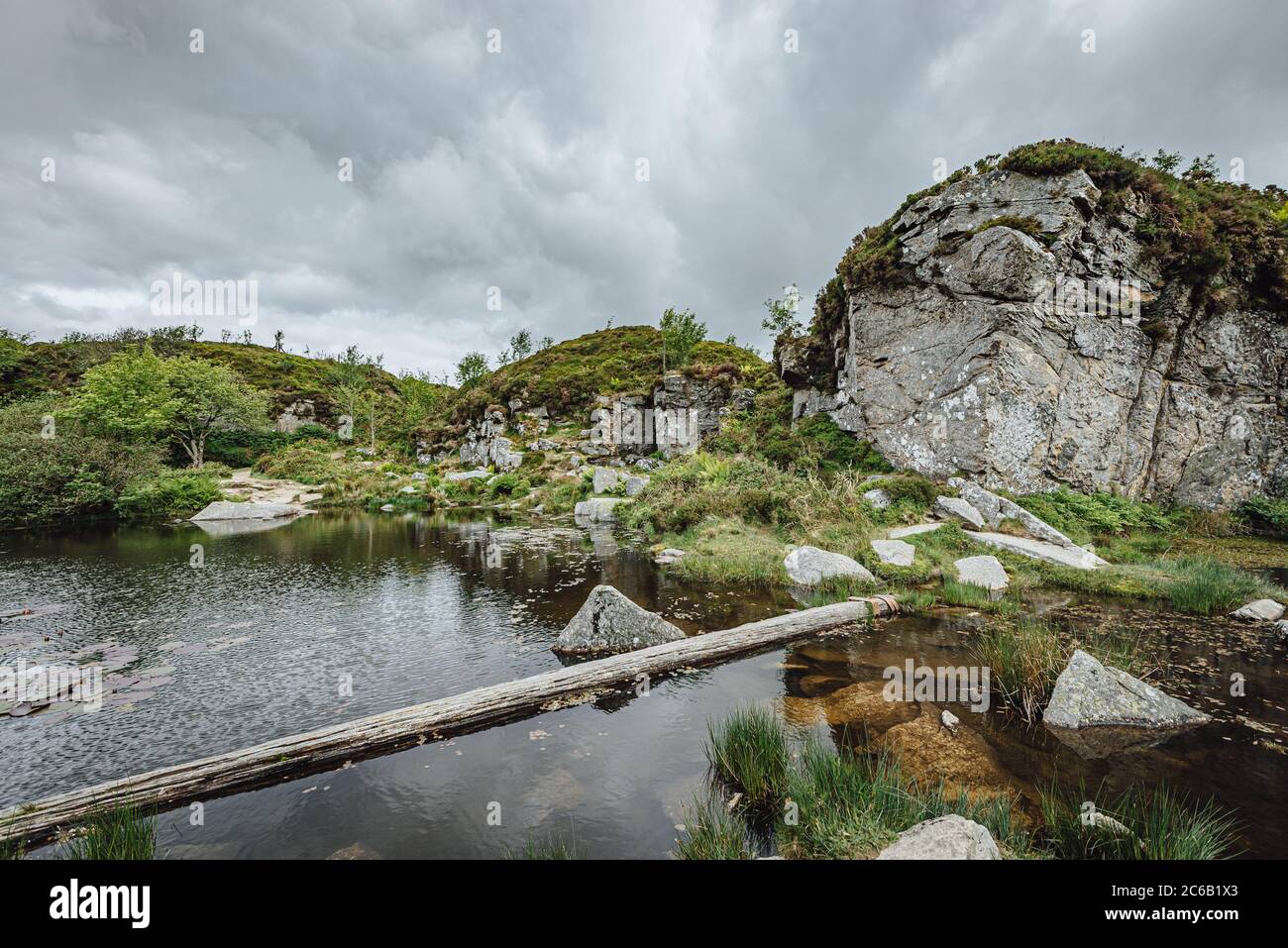 Haytor granite quarry, Haytor Down, Dartmoor, Devon, England, UK Stock