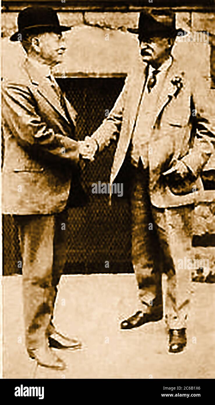 1920 left - L B McFarlane President Bell Telephone Co of Canada & Right H B Thayer President American Telephone  & telegraph Company----- Harry Bates Thayer (1858 – 1936), was an American electrical and telephone businessman. Stock Photo