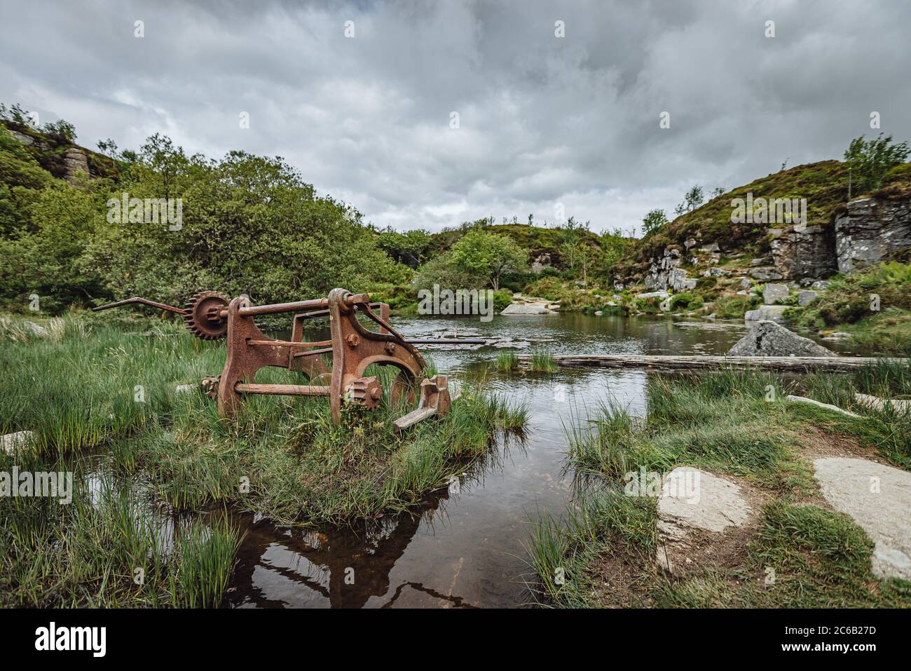 Haytor granite quarry, Haytor Down, Dartmoor, Devon, England, UK Stock