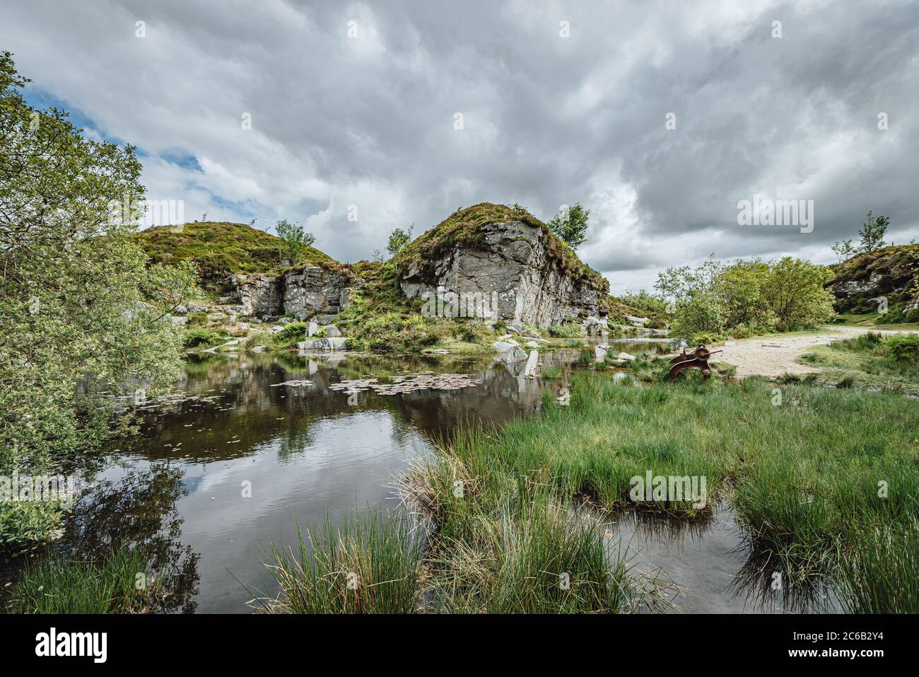Haytor granite quarry, Haytor Down, Dartmoor, Devon, England, UK Stock