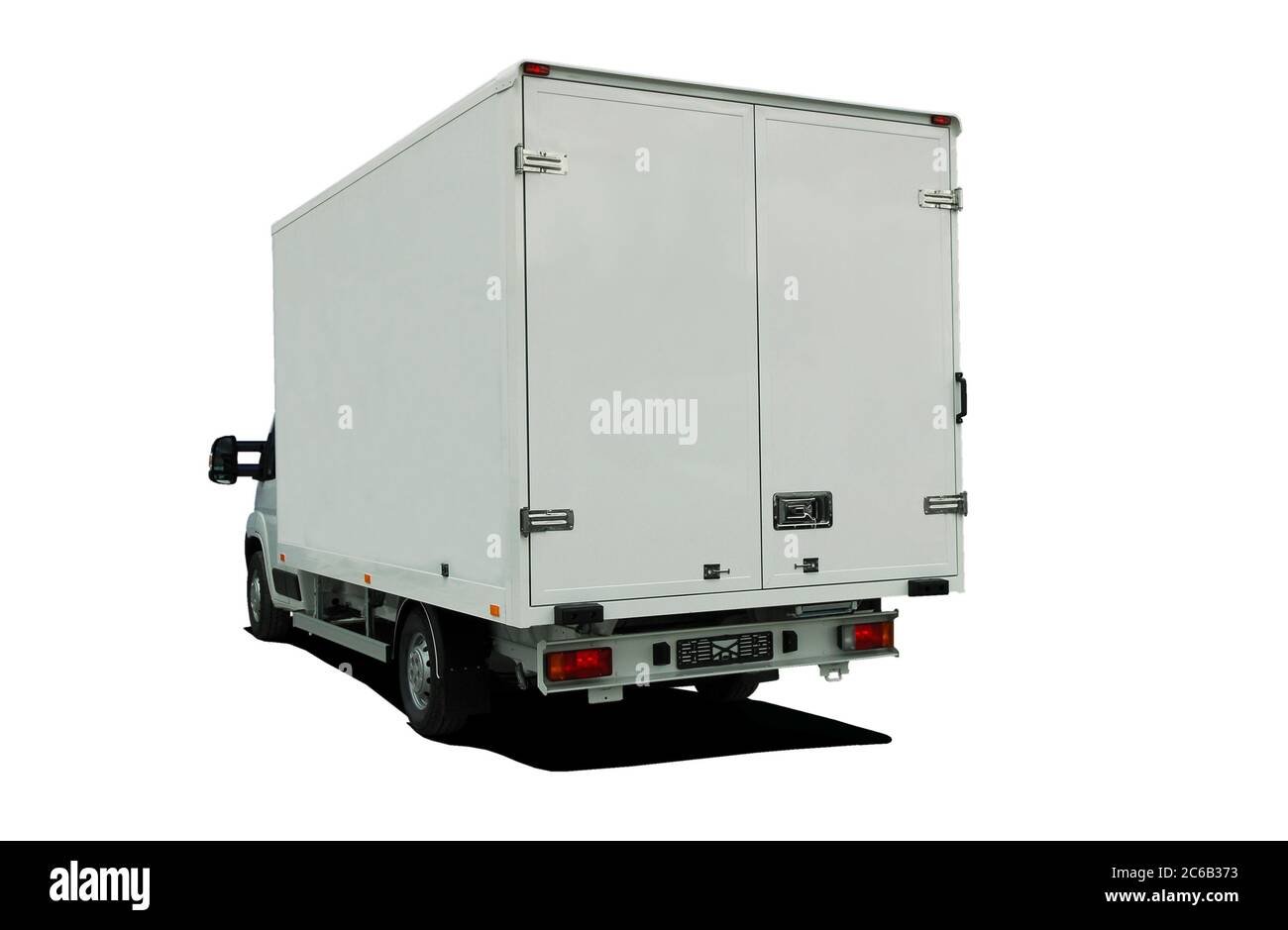 Delivery van back view Stock Photo - Alamy