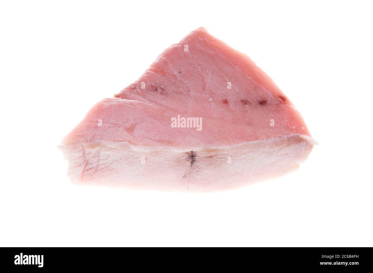Fresh Fillet of Swordfish. Raw fish meat - steak isolated on white background. Studio shot Stock Photo