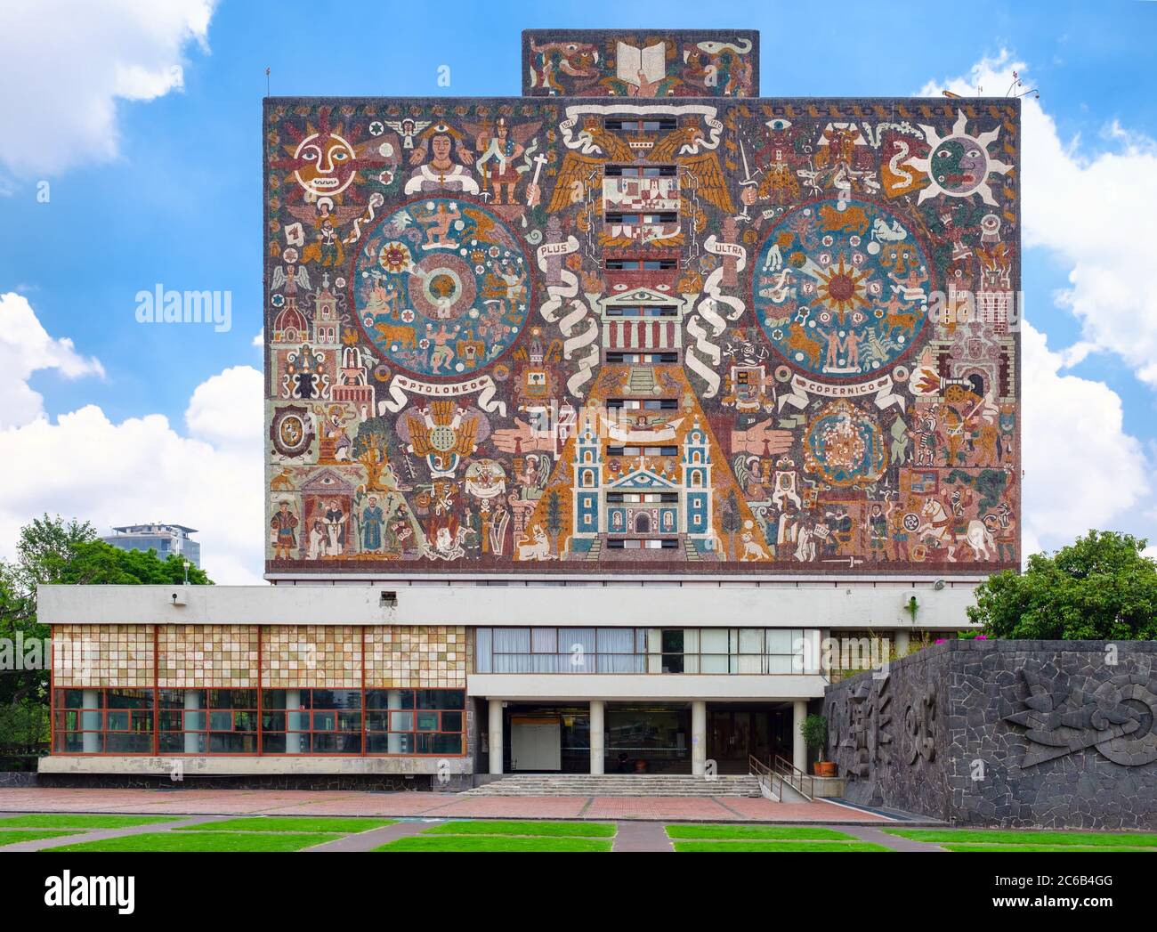 The Central Library at the National Autonomous University of Mexico Stock Photo Alamy