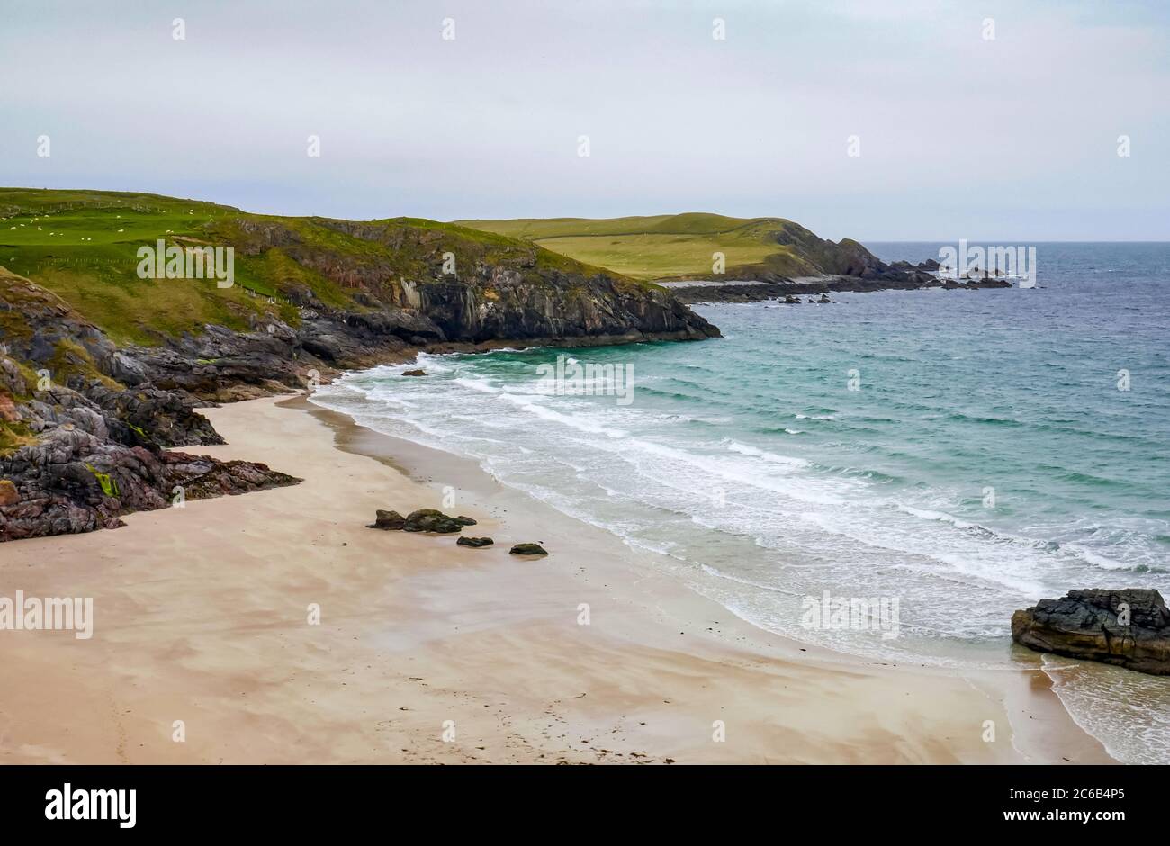 Remote empty beach at Balnakeil Beach, Durness, Sunderland, Scottish Highlands, Scotland, UK Stock Photo