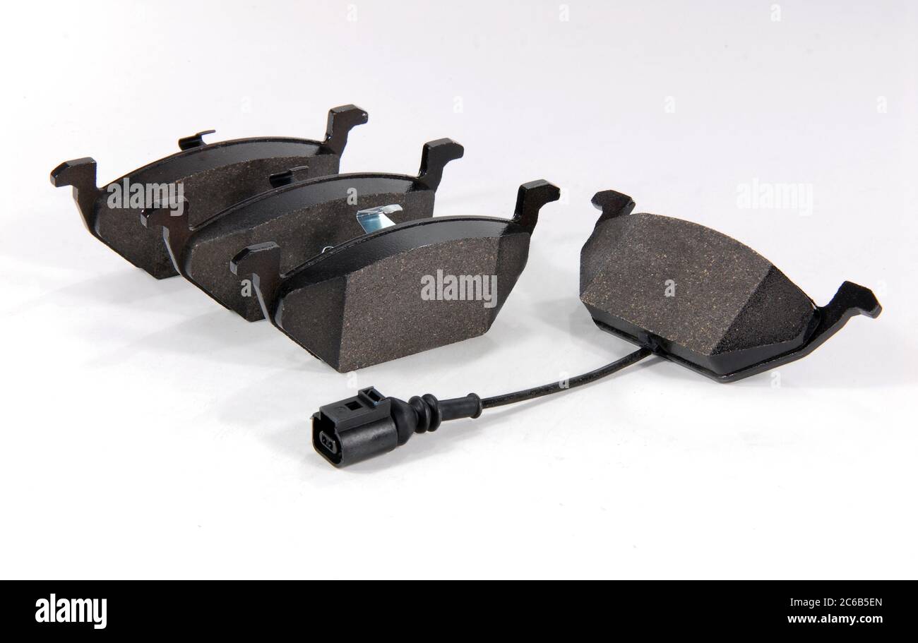 four brake pads for car, parts for disc brake system Stock Photo Alamy