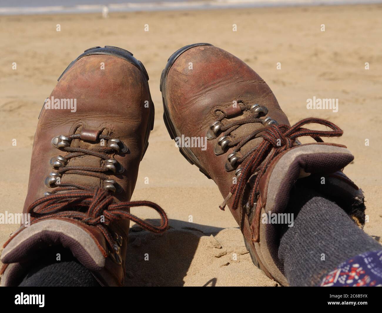Old Brown Leather Walking Boots High Resolution Stock Photography and ...