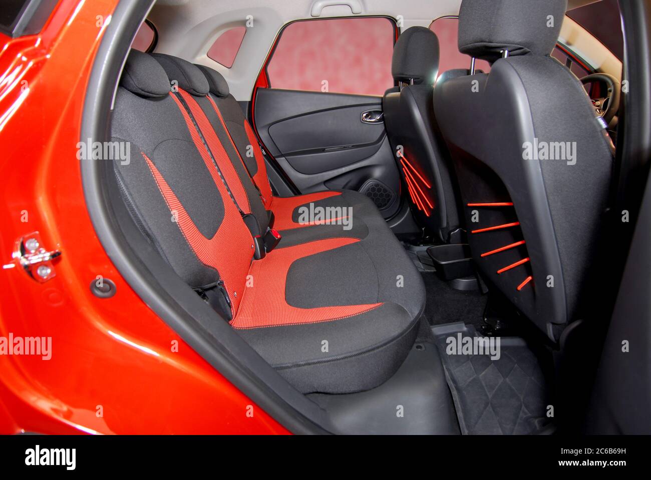 black rear seat in the passinger car Stock Photo
