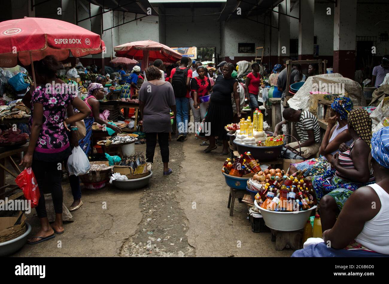 Municipal market in the city of Sao Tome, Sao Tome and Principe, Africa Stock Photo