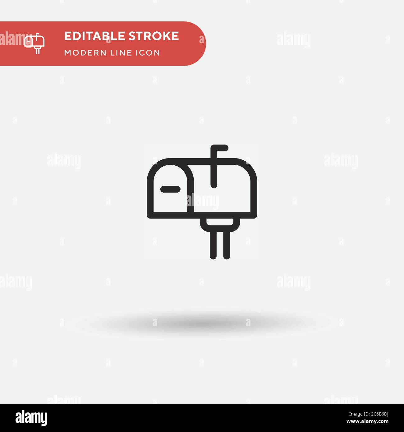 Mailbox Simple vector icon. Illustration symbol design template for web mobile UI element. Perfect color modern pictogram on editable stroke. Mailbox icons for your business project Stock Vector