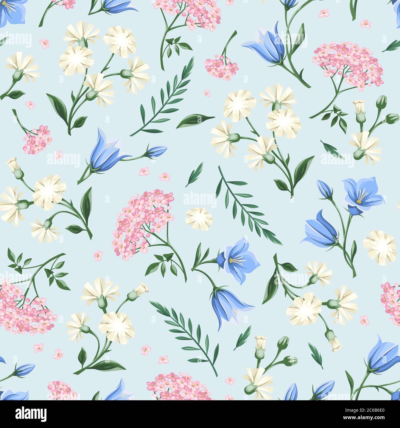 Light blue floral print fabric hi-res stock photography and images