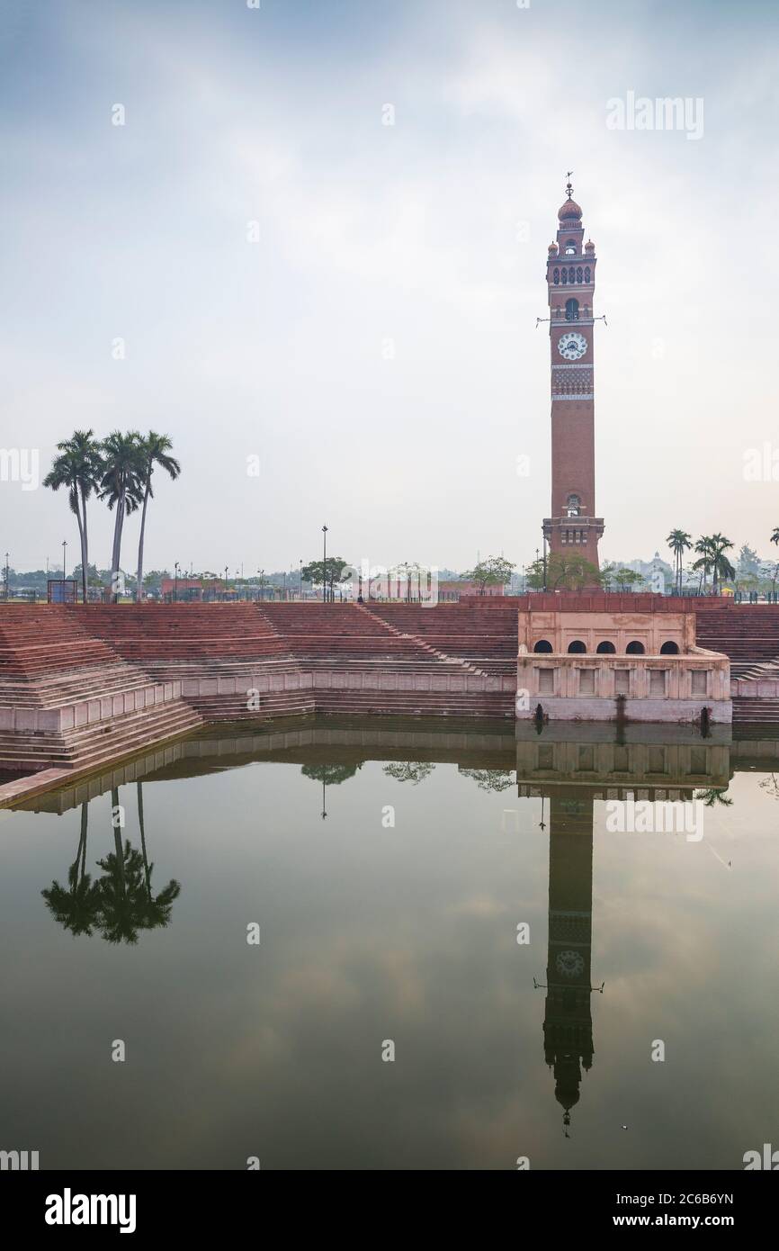 Hussainabad pond and Clock Tower, Lucknow, Uttar Pradesh, India, Asia Stock Photo