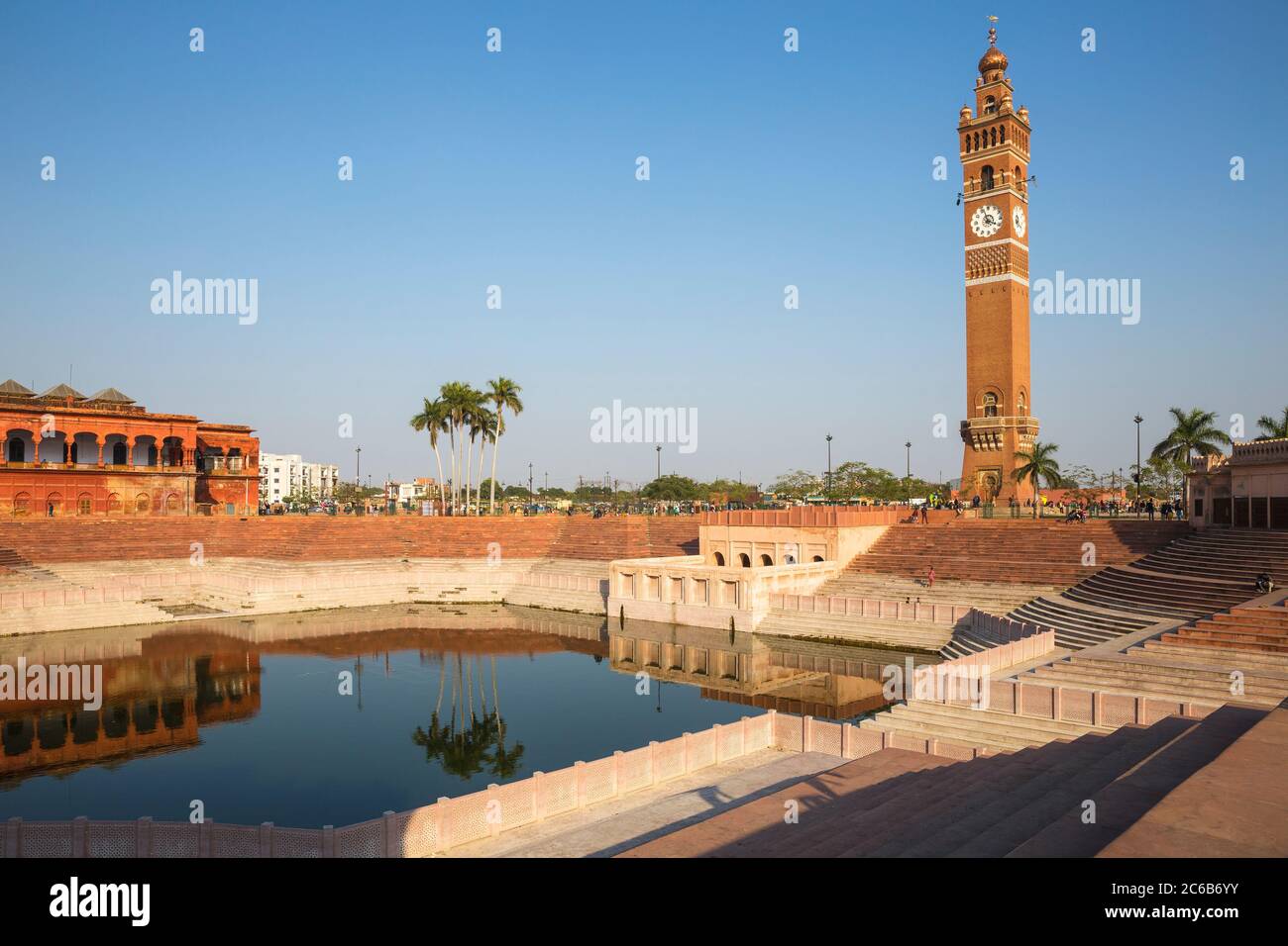 Hussainabad pond and Clock Tower, Lucknow, Uttar Pradesh, India, Asia Stock Photo