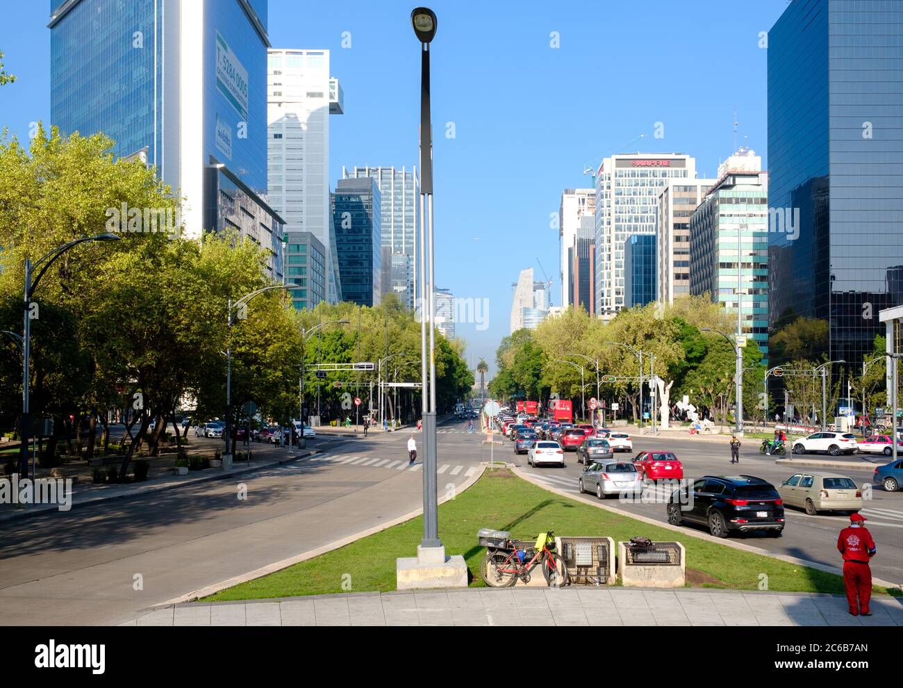 Paseo de la Reforma in Mexico City on a beautiful summer day Stock Photo