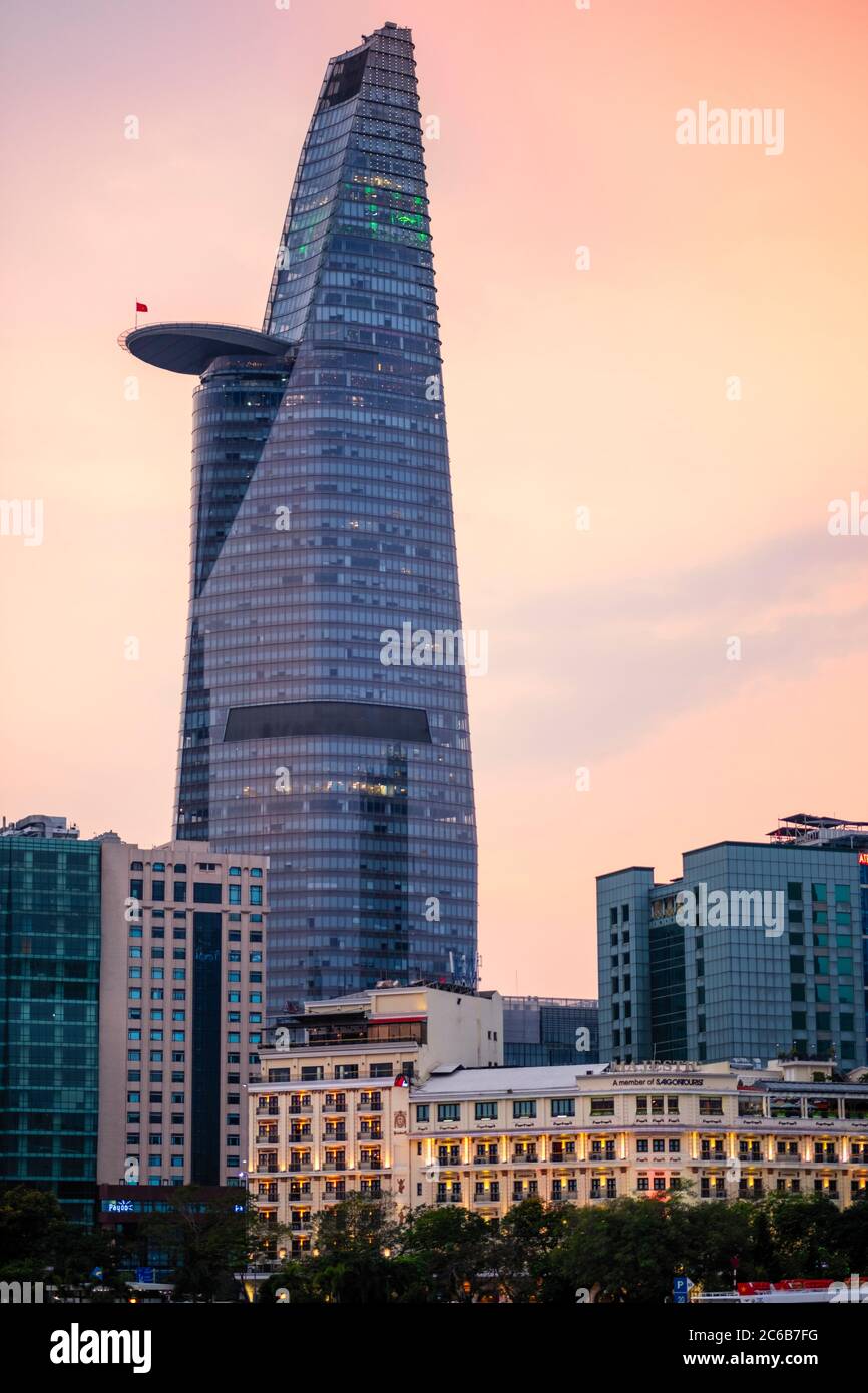 The Bitexco Tower and surrounding buildings in District One of Ho Chi Minh City (Saigon), Vietnam, Indochina, Southeast Asia, Asia Stock Photo